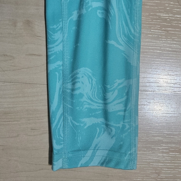 Gymshark Waist Support Leggings Bright Turquoise Print High Stay-put Waist XS - Picture 5 of 9